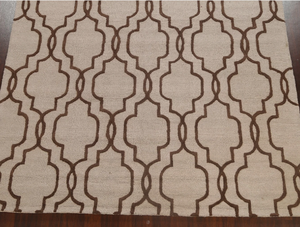 Tapis en treillis beige et marron Tapis à motif géométrique moderne pour salon, chambre à coucher et décoration intérieure - Product Image 3