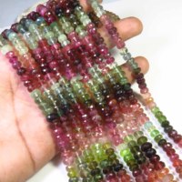 Perles Rondelles de Tourmaline Arc-en-ciel Naturelle Multicolore 5-5,5 mm, Fil de 13 pouces, Haute Qualité, DIY, Diamètre du trou 0,40-0,45 mm