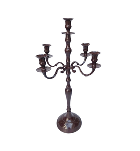 Chandelier décoratif en métal du festival du Ramadan bougeoir à 5 lumières avec revêtement en poudre noire matériel de fer cadeaux de décoration de Noël - Product Image 4