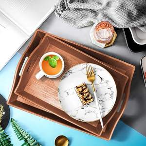 Large 17 Inch Mango Wood <b>Catch</b> <b>All</b> <b>Tray</b> with Eco-Friendly Metal Handle for Coffee Table Breakfast Dinner Bar Use - Product Image 4