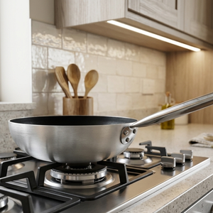 Pura <b>Induction</b> Stainless Steel Frying Pan <b>Cookware</b> <b>Set</b> Aluminum Alloy Wok Pan for Gas and Electric Cooking Made in Italy - Product Image 5