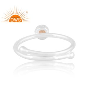 Anillo apilable de perlas naturales de plata de ley fina de última tendencia, joyería personalizada para mujer, regalo para ella - Product Image 4