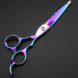 Kit de coiffure de qualité supérieure pour barbier Ciseaux amincissants Razer Ciseaux de salon enduits de couleur titane Ensemble de ciseaux avec étui à fermeture éclair - Product Image 5