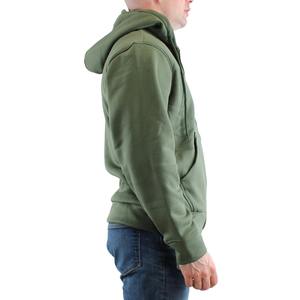 Veste de sport zippée pour homme à capuche 100% coton décontractée respirante écologique en polaire unie teinte en fil continu avec logo brodé et poches pour l'automne - Product Image 3