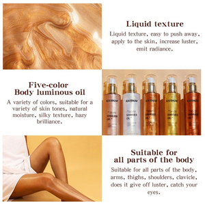 Mới đến ánh sáng lung linh dầu cơ thể trang điểm Illuminator Rose Gold Bronze da Glow long lanh Highlighter thuần chay cơ thể mặt ánh sáng lung linh dầu - Product Image 3