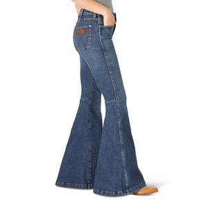 Jeans en denim pour femmes de haute qualité, élastiques, taille haute, coupe skinny, coupe bootcut, effet push-up, lavés, style cowboy vintage, OEM 2026 - Product Image 2