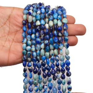 Afghanite Cambio de color 8mm-12mm Cuentas de pepitas ovaladas lisas | Cuentas caídas sueltas de piedras preciosas reactivas UV fluorescentes de Afghanite natural - Product Image 4