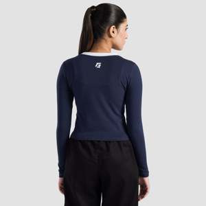 เสื้อโยคะทรงสลิมฟิต Revive Active Navy - Product Image 2