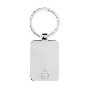 Portachiavi Ecologico Rettangolare in Zinco e Bambù, Moschettone e Gadget Promozionali Eco-Friendly - Product Image 4