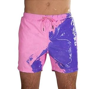 Shorts sportifs pour hommes à imprimé floral, écologiques, à séchage rapide, respirants, taille haute élastique, saison printemps, légers, polyester/nylon - Product Image 2
