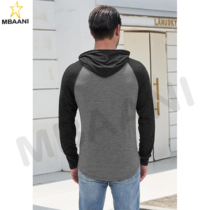 Sweat-shirt à capuche pour homme, manches longues, décontracté, athlétique, mode, pull à capuche avec col contrasté et cordon de serrage - Product Image 4