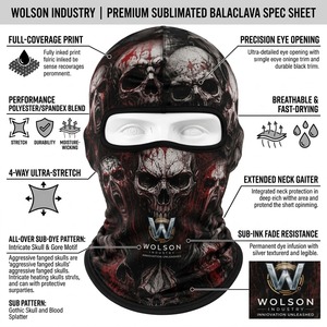 Pasamontañas Sublimado Personalizado, Protector Facial y de Cuello, Transpirable, Impermeable, Unisex, para Fitness, Running, Ciclismo, Senderismo y Deportes - Product Image 6