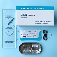 Fabricant direct de sutures en soie tressée noire stériles médicales USP 5-0 à 2