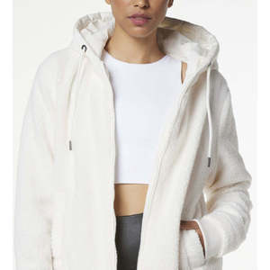 Marc New York Women's White Small Size Faux Fur Bubble Jacket Hood Waterproof Zipper Closure Vintage Belt Fox Print <b>Poncho</b> - Product Image 2