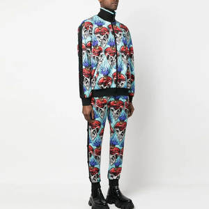 ชุดวอร์มสำหรับผู้ชายคอปกตั้ง2024โลโก้ออกแบบได้ตามต้องการ - Product Image 3