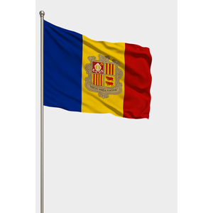 Bandera de Andorra Personalizada con Logotipo, 3x5 pies, Estilo Bandera, Impresión Digital en Nailon, Seda o Poliéster con Asta de Aluminio - Product Image 1