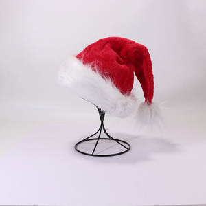 Casquette de Noël brodée avec logo personnalisé Chapeau de Noël en velours épais Chapeau de Père Noël pour la célébration - Product Image 1