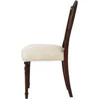 Ensemble de 2 chaises d'appoint, structure en bois massif sculpté, assise et dossier rembourrés, chaises d'appoint classiques pour salon et lecture