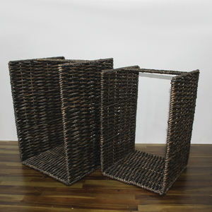 Ensemble de paniers à magazines rustiques écologiques en jacinthe d'eau Artex Dong Thap, multifonctionnels, décoratifs, pour le rangement du bois de chauffage - Product Image 1