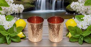 Hammered <b>Copper</b> Metal Mint Julep <b>Cup</b> Drinkware Accessories Pack of 2 - Product Image 2