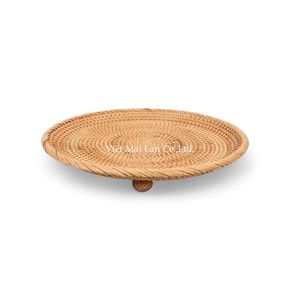 Bandeja de Ratán Hecha a Mano Estilo Bohemio al por Mayor con Diseño Flexible para Productos de Servicio y Decoración de Marca Privada de Vietnam - Product Image 1