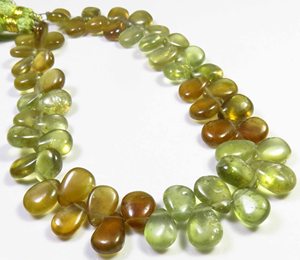 Haute qualité 7-10mm 8 pouces brin naturel vert apatite lisse poire perles pierres précieuses en vrac pour la fabrication de bijoux - Product Image 2