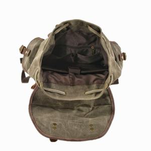 Leather Canvas <b>Backpack</b> Premium Quality Luxury Eco-Friendly Large Capacity Travel Hiking School <b>Laptop</b> Rucksack Manufacturer - Product Image 5