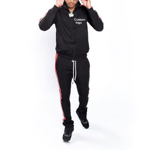 Chándal con logotipo personalizado para hombre, conjunto de dos piezas, chaqueta con cremallera y joggers apilados, ropa deportiva ajustada, venta al por mayor - Product Image 3