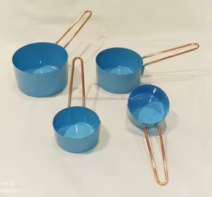 Juego de tazas y cucharas medidoras de metal redondas multicolor con 4 varios tamaños perfectos para hornear en la cocina y cocinar uso diario - Product Image 5