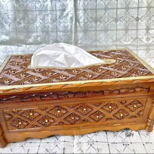 Caja de pañuelos de servilleta duradera de diseño moderno más vendida, regalo sostenible con incrustaciones de hueso, tendencia de mesa a un precio razonable - Product Image 1