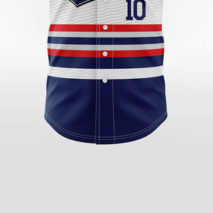 Jersey de béisbol bordado personalizado de alta calidad con técnicas impresas de secado rápido y transpirables Mangas cortas y diseño teñido liso - Product Image 6
