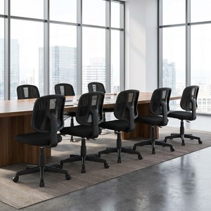 Seattle Armless Mesh Task <b>Chair</b> Black, Compact Swivel Office <b>Chair</b> with Gas <b>Lift</b> for Home and School - Product Image 3
