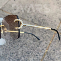 Últimas Gafas de Sol Dvars Diamond DS-01 Personalizadas con Incrustaciones de Moissanita, Montura Completa Cuadrada, Lentes Anti-Reflejantes, Duraderas, con Caja de Lujo