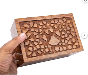 โกศไม้ที่ระลึกของสัตว์เลี้ยงโกศไม้สีน้ำตาลโกศอนุสรณ์ขี้เถ้าโดย ayaans สไตล์ตะวันตกที่สง่างาม - Product Image 5