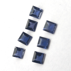 อัญมณีไอโอไลต์ธรรมชาติสีฟ้าขนาด5x5มม. 0.52ซม. ส่วนสี่เหลี่ยมด้านบนของผู้ผลิตอัญมณีหลวมผู้ส่งออก - Product Image 5