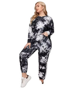 Conjunto Deportivo de Invierno para Mujer 100% Algodón, Pantalones Deportivos y Sudadera con Capucha, Estampado Tie Dye, Cortavientos, Transpirable, Personalizable - Product Image 6
