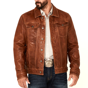 Otoño nueva chaqueta de cuero informal chaqueta de estilo callejero personalizada para hombres mejor calidad 100% tela de lona de cuero diseño de invierno - Product Image 1