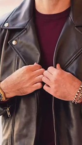 Blouson aviateur en cuir de luxe pour hommes en cuir de vache véritable design personnalisable approvisionnement d'usine - Product Image 6