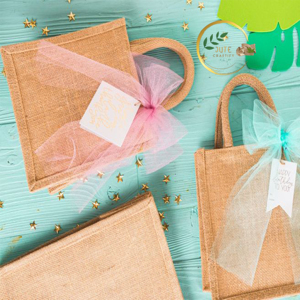 Bolsas de Regalo de Yute Ecológicas de Alta Calidad, Impresión Personalizable, 100% Fibra de Yute, Color y Tamaño Personalizados, Se Acepta Logotipo Personalizado, Boda - Product Image 1
