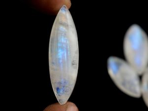 Lote de Piedras Preciosas de Piedra Lunar Arcoíris Natural Dhorgems, Corte Marquesa, Cabujón Suelto, Procedentes de Rajastán, para la Fabricación de Joyas - Product Image 4