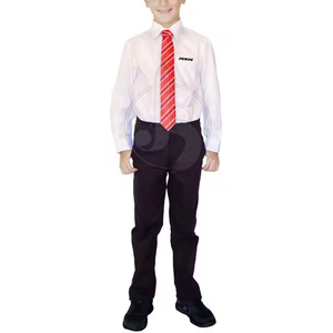 Conjunto de camisa blanca de uniformes escolares de algodón de alta calidad con diseños gratuitos de moda para niños de primaria y secundaria - Product Image 1