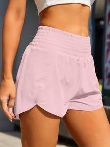 Short femme short athlétique taille haute short élastique imperméable de gymnastique et d'entraînement avec poche pour la course et le sport - Product Image 2