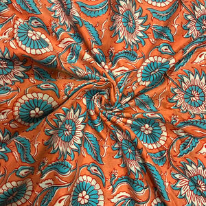 Tissu en coton cambric 60x60 imprimé à l'écran, motif floral, couleur ciel naturel, respirant, écologique, léger, pour vêtements décontractés et sacs - Product Image 1