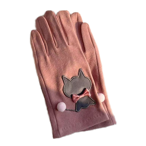 Guantes de Ciclismo de dedo completo transpirables a prueba de viento de invierno lisos con cálido para pantalla para uso al aire libre Polar Fleece - Product Image 1