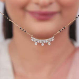 ออกแบบ pavitra Lab ทองเติบโตเพชร mangalutra เครื่องประดับดีทำด้วยมือสร้อยคอหรูหราเครื่องประดับสำหรับผู้หญิงงานแต่งงานงานปาร์ตี้ - Product Image 6