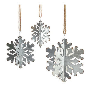 อุปกรณ์ตกแต่งคริสต์มาสโลหะสีเงินพร้อมที่แขวนสีทองอุปกรณ์ตกแต่งบ้าน - Product Image 4