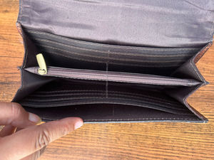 Nuevo elegante estilo occidental pelo en ocultar Piel de cuero embrague mujeres diseñado monedero Venta caliente cuero con cremallera billetera - Product Image 6