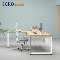 EGROspace Bureau de direction professionnel haut de gamme, table minimaliste en forme de L, bureau de direction pour PDG, bureau exécutif