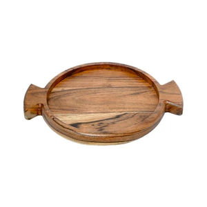 Plato de madera de diseño pulido natural - Product Image 4