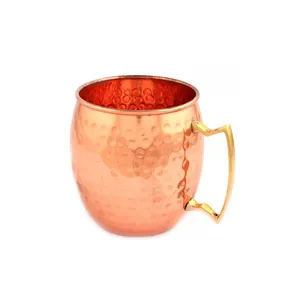 Taza de mula de cobre martillado de Moscú, taza clásica de acero inoxidable con cobre de estilo americano